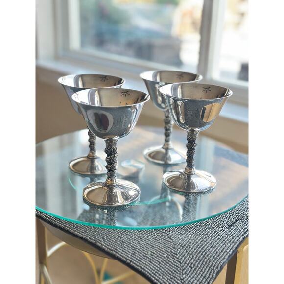 Valero Silver-Plated Goblets – Set of 4 – Made in Spain – Ornate Spanish VTG - Picture 10 of 10